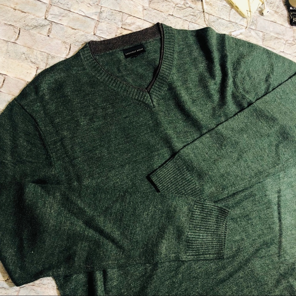 Geoffrey Beene Hunter Heather Double VNeck Sweater